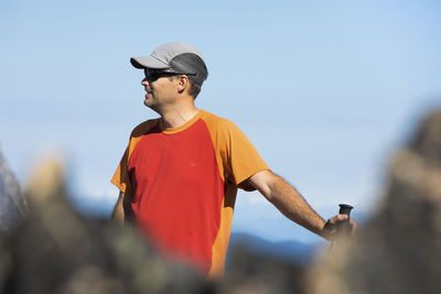 Portrait of man in alpine running clothing.