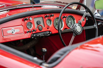 Close-up of vintage car