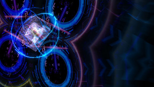 Abstract image of illuminated lights at night