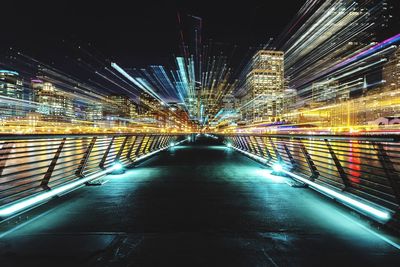 Light trails in city at night