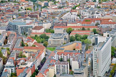 High angle shot of townscape