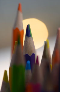 Close-up of multi colored pencils