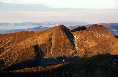 Panoramic view of mountains against sky