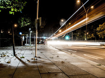 Illuminated street light at night