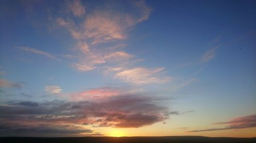 Low angle view of sky during sunset