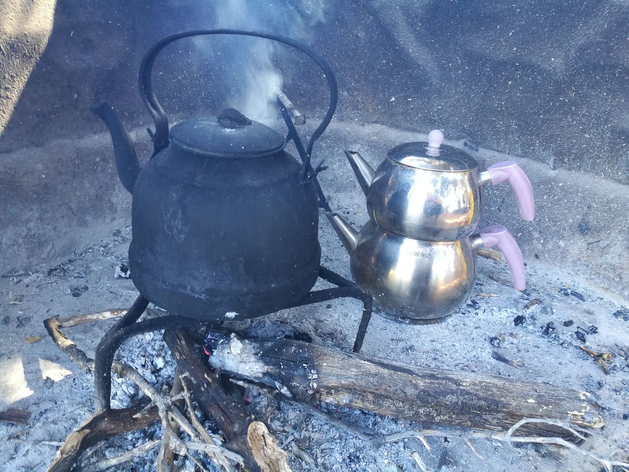 preparation, stove, domestic kitchen, food and drink, no people, heat - temperature, camping stove, kitchen, burning, flame, teapot, lid, food, close-up, indoors, day