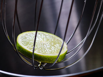 Close-up of lemon in plate