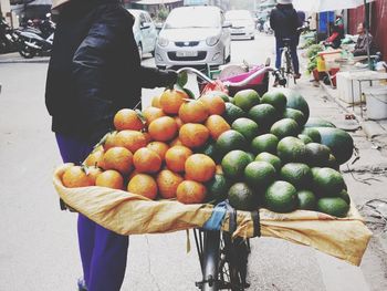 Fruits for sale at market stall