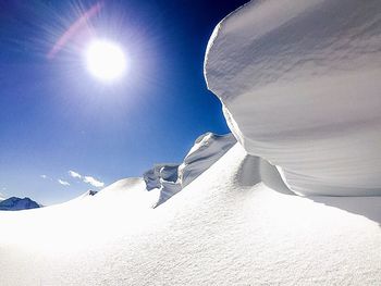 Low angle view of snow covered landscape