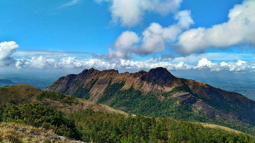 Panoramic view of landscape against cloudy sky