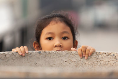 Close-up portrait of cute girl