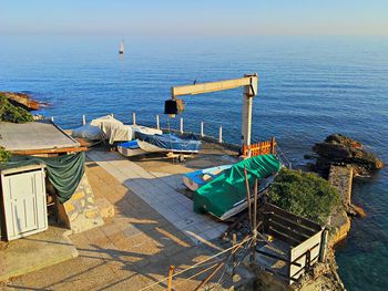 High angle view of sea against sky