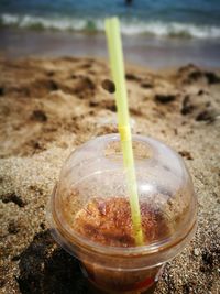 Close-up of waters edge on beach