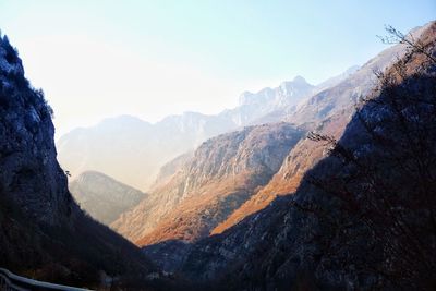 Scenic view of mountains against sky