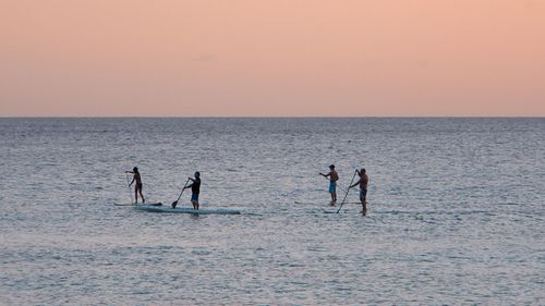 Scenic view of sea at sunset