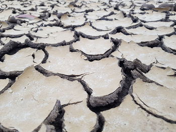 Full frame shot of cracked land