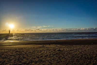 Scenic view of sunset over sea