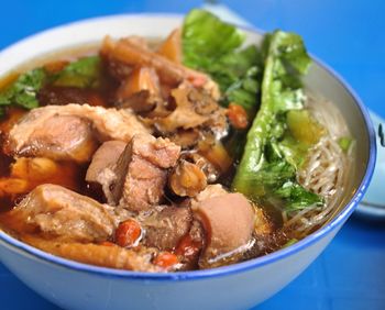 Close-up of soup in bowl