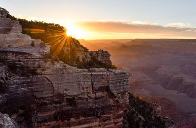 Rock formations at sunset