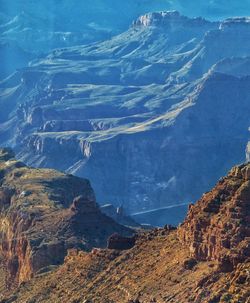 High angle view of aerial view of mountains