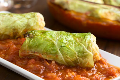 Close-up of food in plate