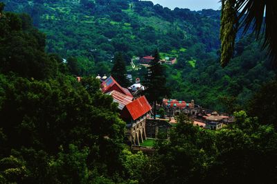 High angle view of house