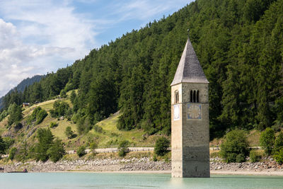 Famous submerged bell tower of lake resia - curom