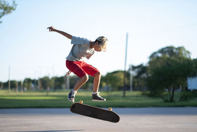 Skateboarder doing a trick