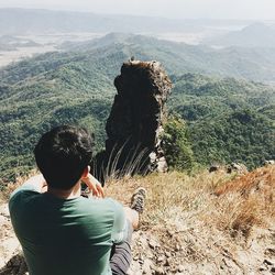 Man hiking on landscape