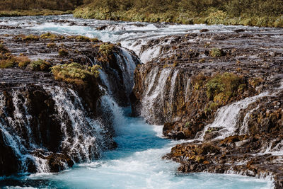 Scenic view of waterfall