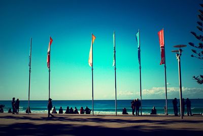 Silhouette of people on beach