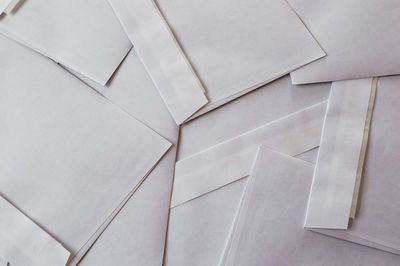 High angle view of open book on table