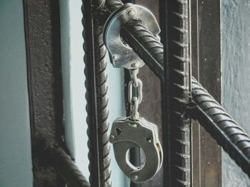 Close-up of metal door