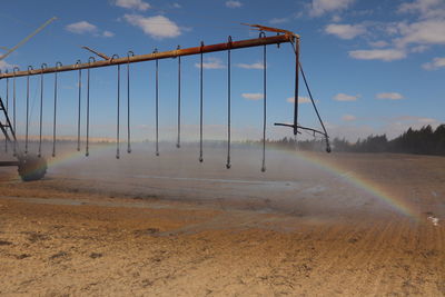 Bridge over road against sky
