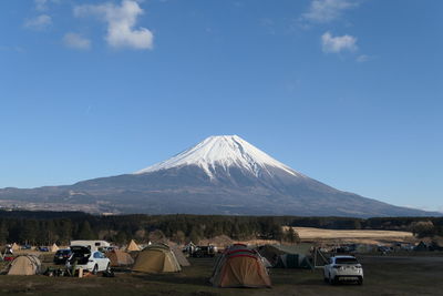 View of snowcapped mountain against sky