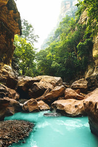 Rock formations in water