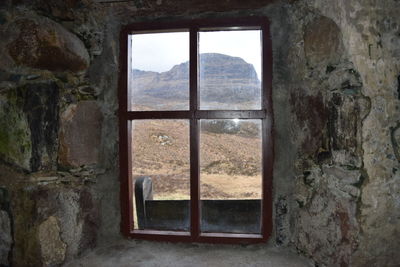 View of building through window