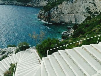 High angle view of sea