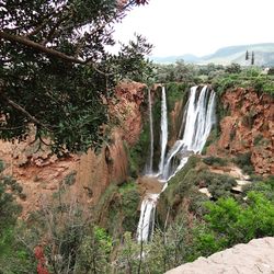 Scenic view of waterfall