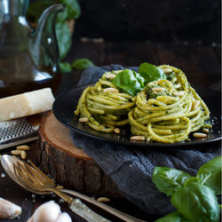 Close-up of food on table