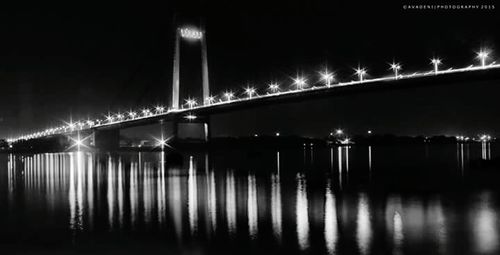 Illuminated lamp at night