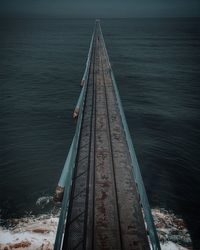 High angle view of nautical vessel on sea