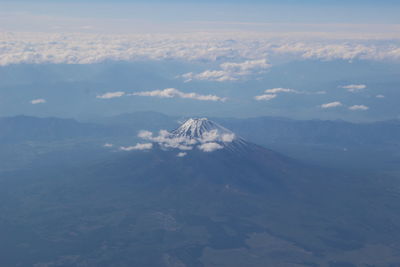 Aerial view of snowcapped mountain