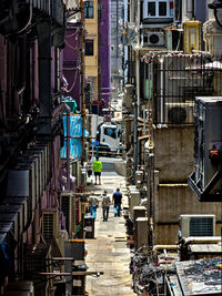 High angle view of city street