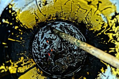 Close-up of water drops on glass