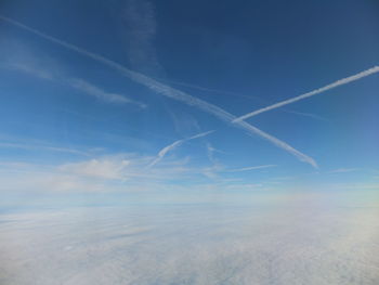 Scenic view of landscape against blue sky