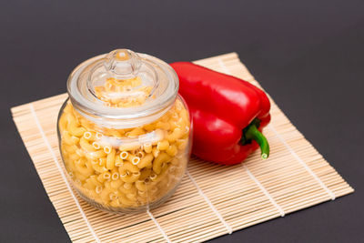 Close-up of food on table