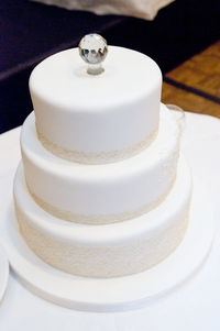 High angle view of cake on table