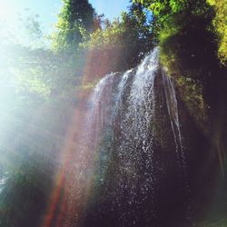 Water flowing through rocks