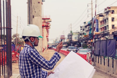 Man working at construction site